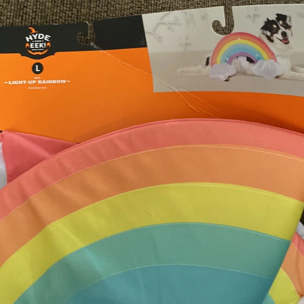 🌈Host Pick🌈NWT Hyde And EEK Pet Light-Up Rainbow Pet Costume - Picture 2 of 7